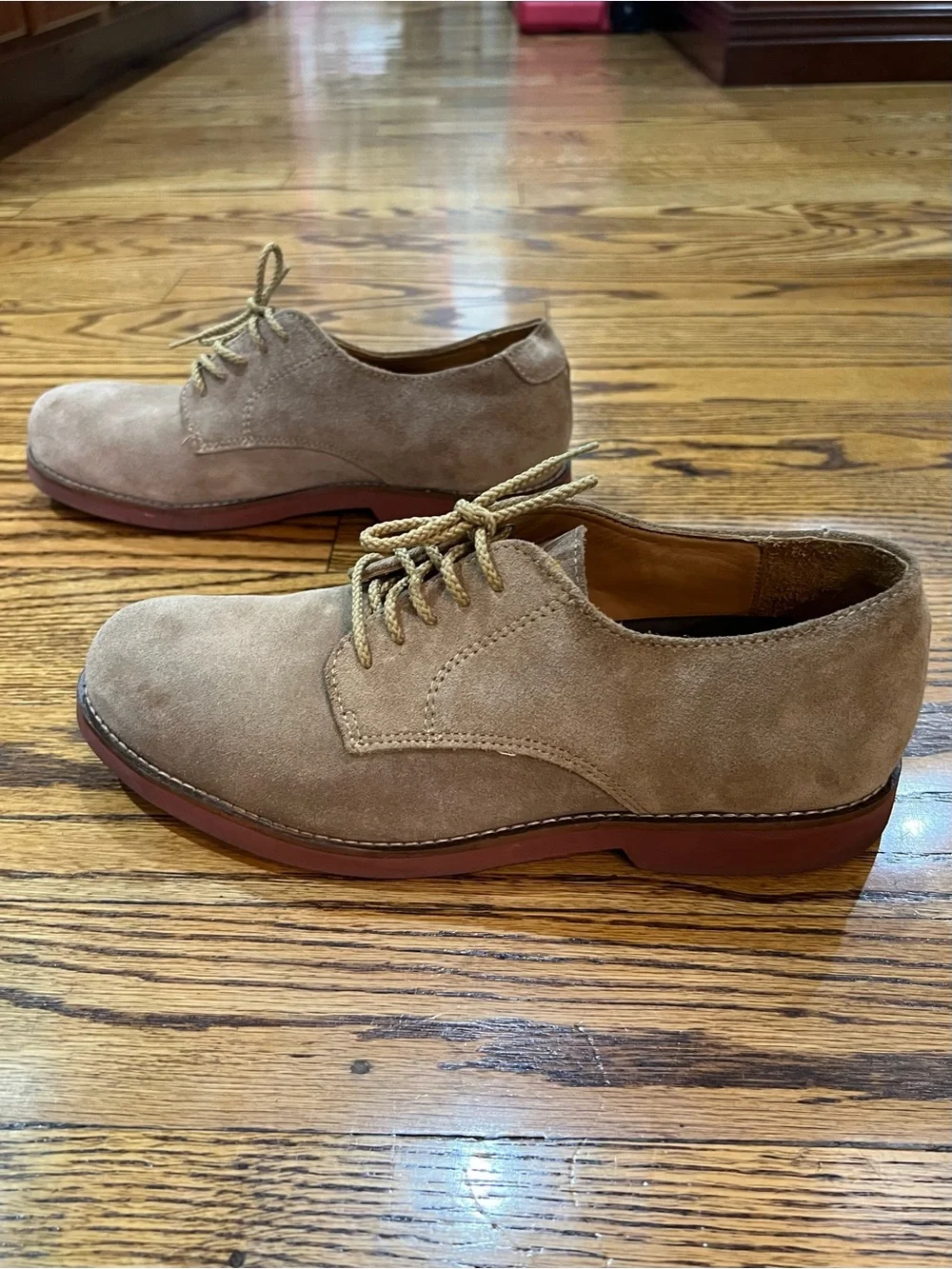 L.L. Bean Classic Suede Bucks Oxfords Sz 9.5 Tan Academia Preppy Ivy Collegiate